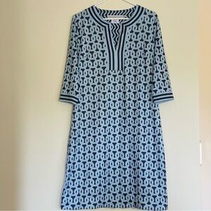 Gretchen Scott Loop De Lu Split Neck Dress Blue Size M